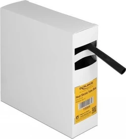 DeLOCK Schrumpfschlauch Box, mit Innenkleber, Schrumpfungsrate 3:1, 9.5mm, 5m, schwarz