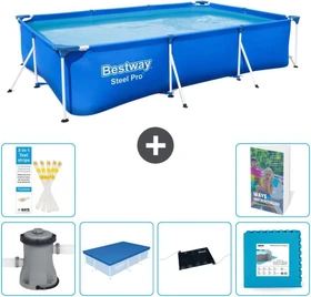 Bestway Steel Pro Deluxe Splash Frame Pool Set rechteckig 300x201x66cm