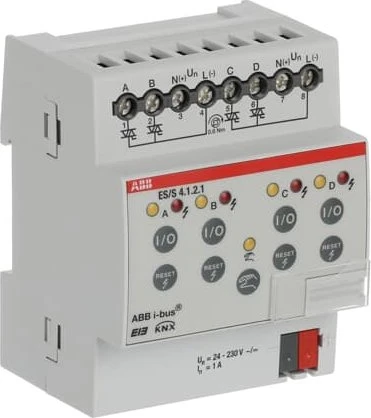 ABB ES/S4.1.2.1 Elektronischer Schaltaktor 4-fach, 230V, 1A, 4TE REG, Schaltaktor
