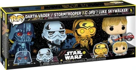FunKo Pop! - Star Wars - Darth Vader / Stormtrooper / C-3PO / Luke Skywalker - 4 Pack