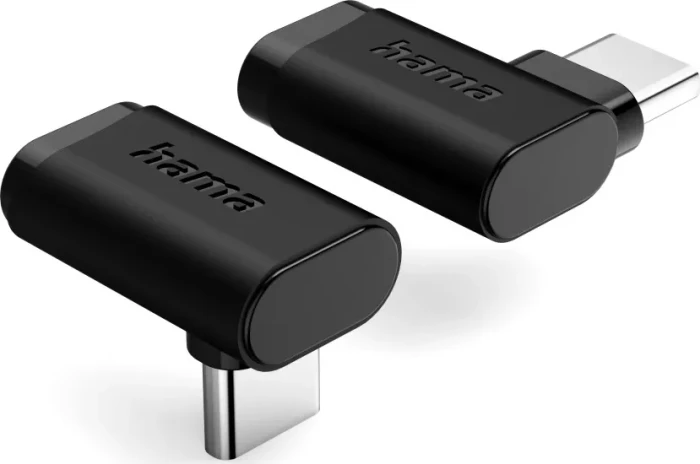Hama USB-C-Winkeladapter 90° USB 3.2 Gen2 10 Gbit/s 5 A 240W 2er Set