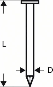 Bosch Professional SN21RK 90G Rundkopf Streifennagel 21° glatt geharzt verzinkt Tacker-Nägel, 90x3.1mm, 2500 Stück