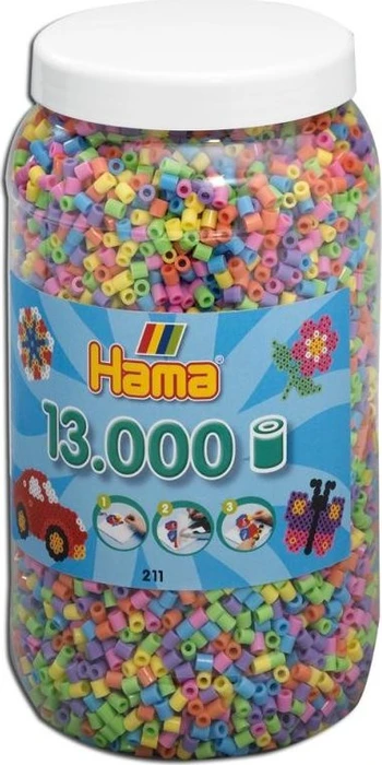 Hama midi Dose mit Perlen 13000 Stück pastell
