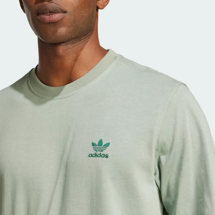 adidas Trefoil Essentials T-Shirt kurzarm silver green (Herren)