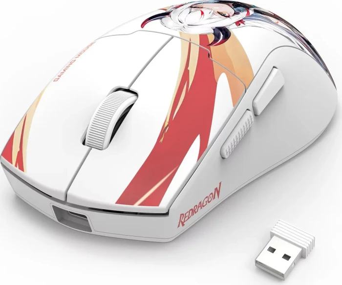 Redragon K1NG Max M918 1KHz Wireless, weiß/Motiv, USB/Bluetooth