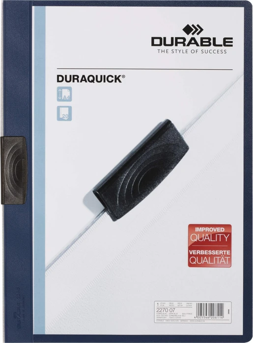 Durable Duraquick Klemmmappe, A4, dunkelblau/transparent