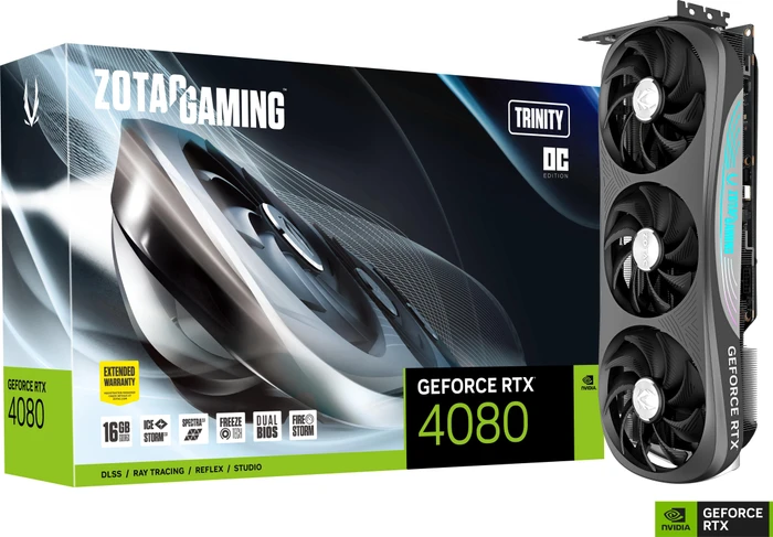 Zotac Gaming GeForce RTX 4080 Trinity OC, 16GB GDDR6X, HDMI, 3x DP