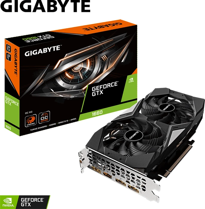 GIGABYTE GeForce GTX 1660 OC 6G, 6GB GDDR5, HDMI, 3x DP