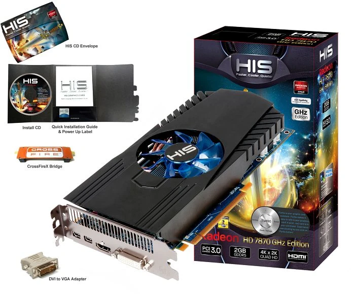 HIS Radeon HD 7870 GHz Edition, 2GB GDDR5, DVI, HDMI, 2x mDP