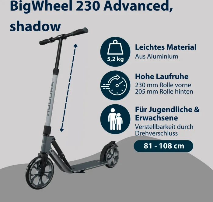 Hudora Big Wheel 230 Advanced Scooter shadow