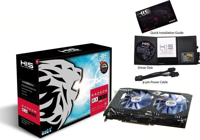 HIS Radeon RX 580 IceQ X² OC, 8GB GDDR5, DVI, HDMI, 3x DP