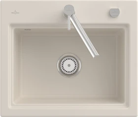 Villeroy & Boch Subway Style 60 S Einbau Becken mittig mit Ablauffernbedienung crema