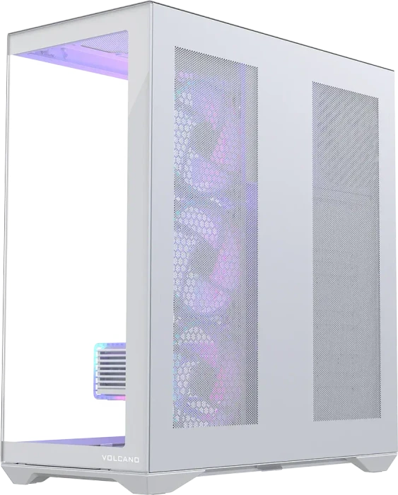 Modecom Volcano Space XL ARGB 5F White, weiß, Glasfenster