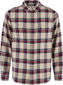 Fjällräven Övik Heavy Flannel Hemd langarm light fossil/deep red (Herren)