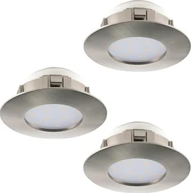 Eglo Pineda rund 7.8cm 6W 3000K Einbauleuchte nickel matt, 3 Stück