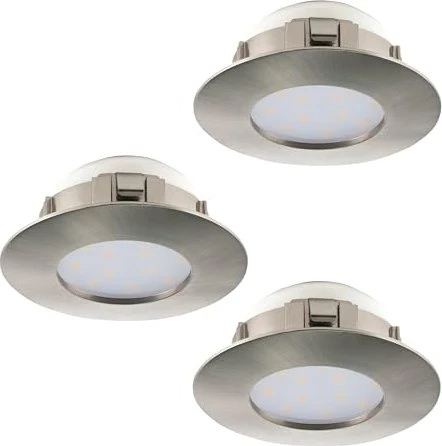Eglo Pineda rund 7.8cm 6W 3000K Einbauleuchte nickel matt, 3 Stück