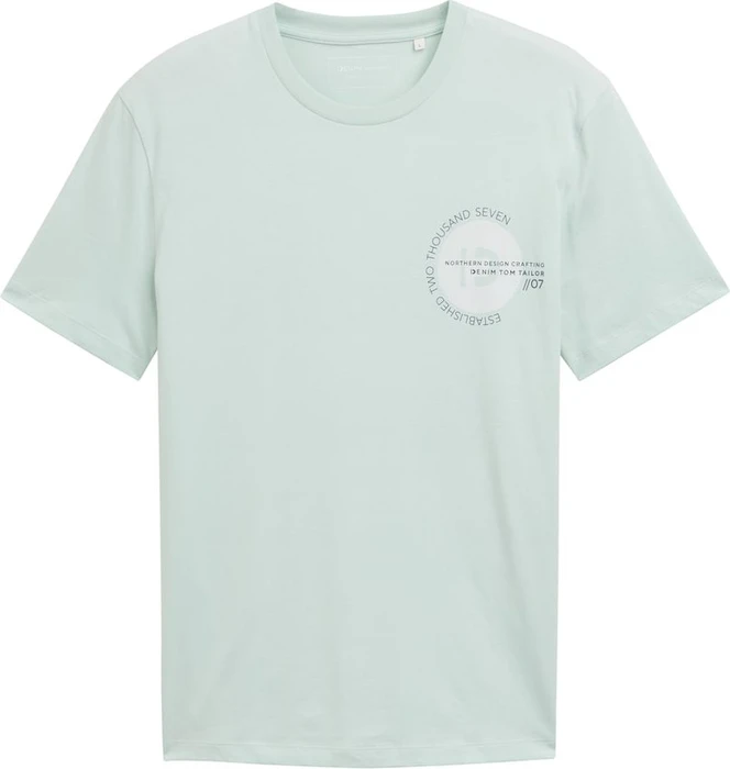 Tom Tailor Basic mit Logo-Print T-Shirt kurzarm sea foam (Herren)