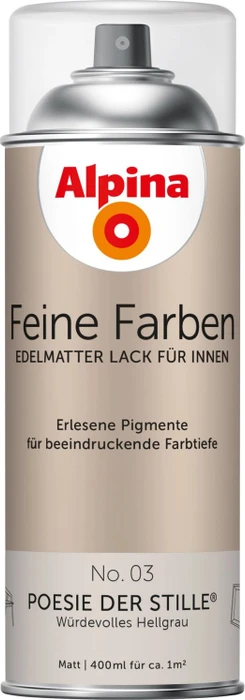 Alpina Farben Feine Farben Sprühlack No. 03 Poesie der Stille innen hellgrau edelmatt, 400ml