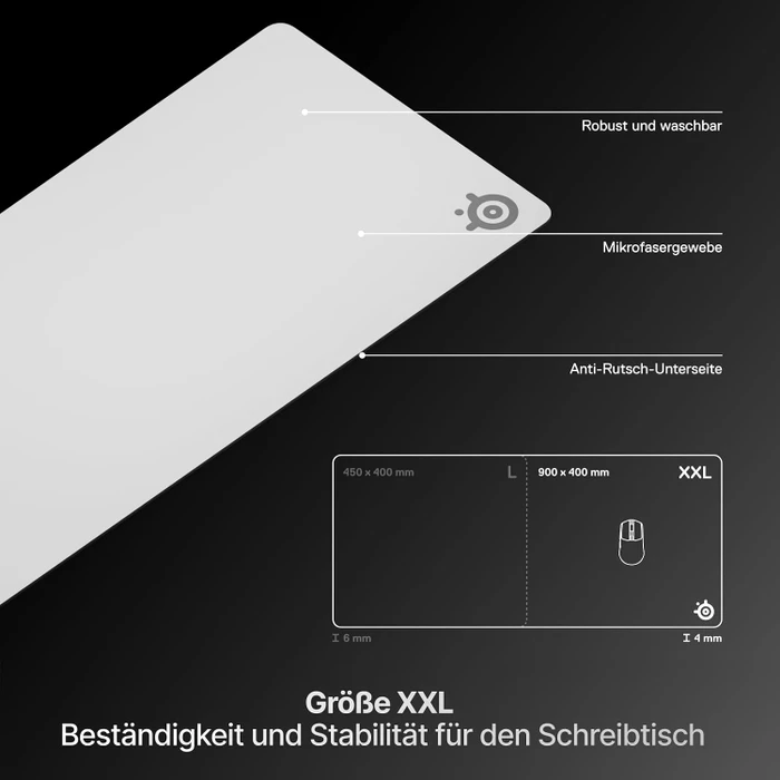 SteelSeries QcK Heavy XXL, 900x400mm, weiß