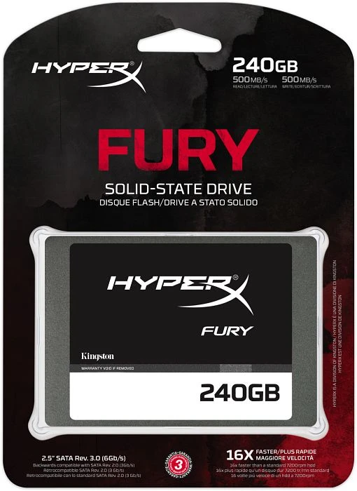 Kingston FURY SSD 240GB, 2.5" / SATA 6Gb/s