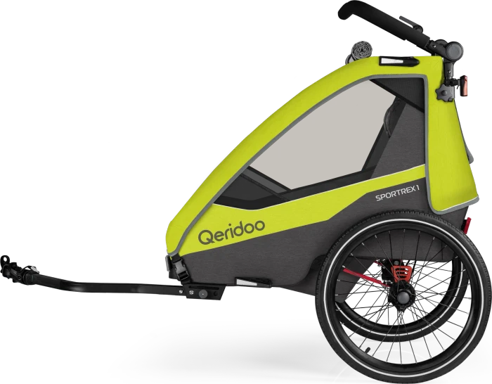 Qeridoo Sportrex 1 Fahrradanhänger lime green (Modell 2023)