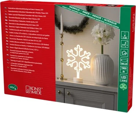 Konstsmide Motiv Schlauchsilhouette Schneeflocke LED 192x warmweiß