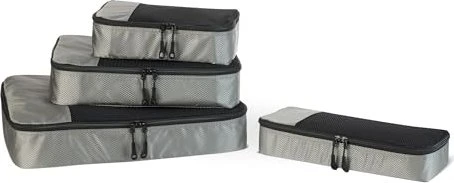 AmazonBasics Kleidertaschen-Set grau, 4-tlg.