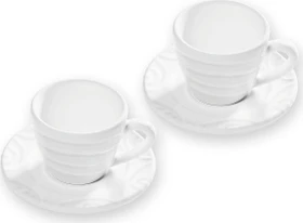 Gmundner Keramik Weißgeflammt Espressotassen-Set für 2, 4-tlg.