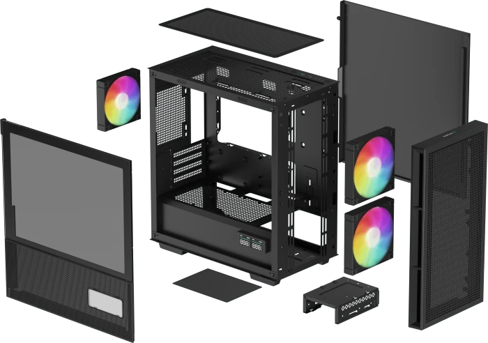 DeepCool CH360 DIGITAL WH, schwarz, Glasfenster