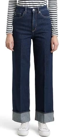 Tom Tailor Linou Wide Turn-Up Jeans rinsed blue denim (Damen)