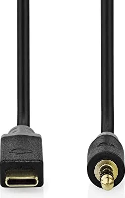 Nedis USB-C Adapter USB 2.0 USB-C Stecker/3.5mm Stecker vergoldet 1.00m schwarz