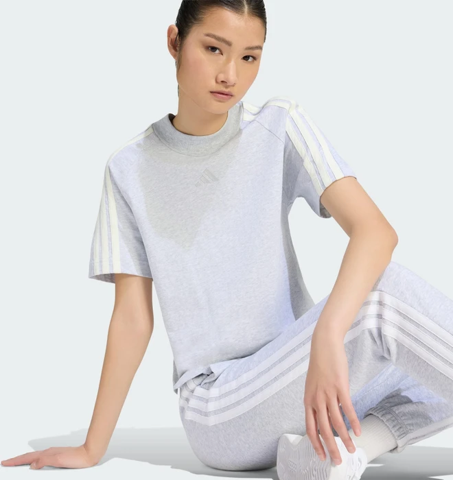 adidas Kit T-Shirt kurzarm light grey heather/off white (Damen)