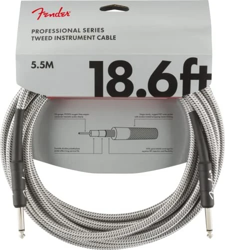 Fender Professional Series Instrument Cable White Tweed 5.5m