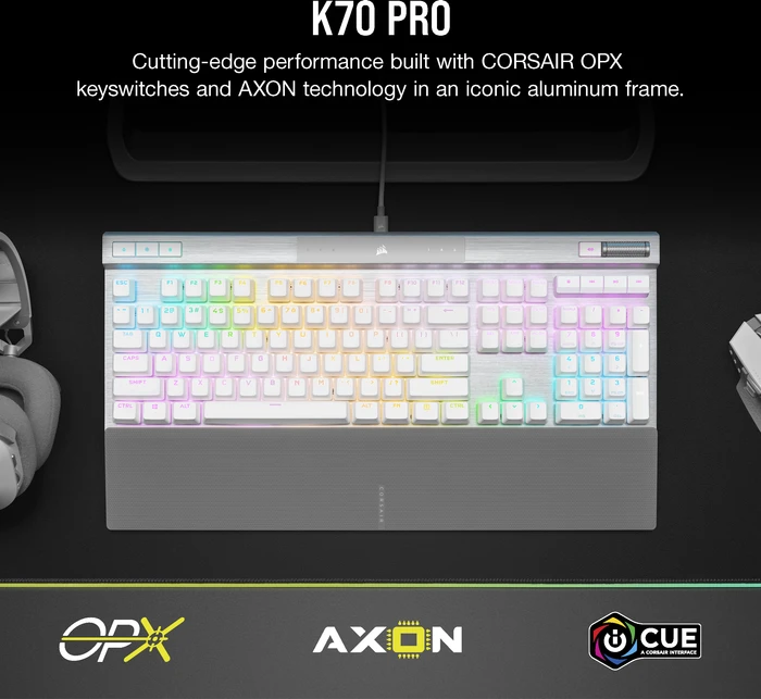 Corsair Gaming K70 RGB PRO, weiß, Corsair OPX, USB, DE