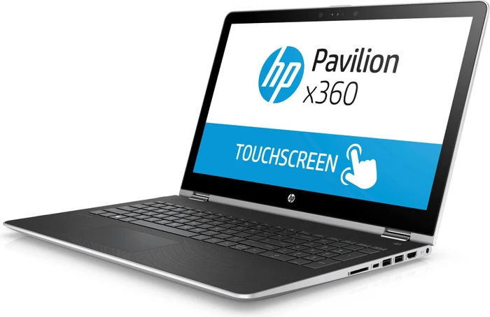 HP Pavilion x360 15-br009ng, silber, Core i5-7200U, 8GB RAM, 256GB SSD, DE