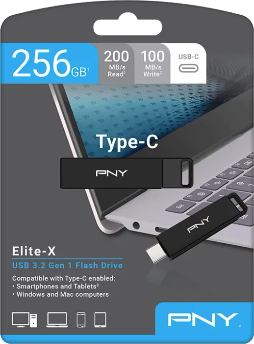 PNY Elite-X Type-C 256GB, USB-C, USB 3.2 Gen 1×1