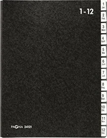 Pagna Classic Pultordner, 12 Fächer, A4, schwarz