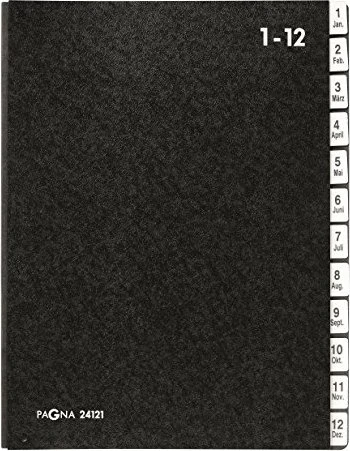 Pagna Classic Pultordner, 12 Fächer, A4, schwarz