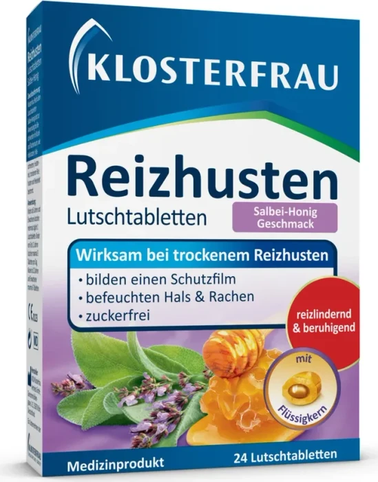Klosterfrau Reizhusten Salbei-Honig Lutschtabletten, 24 Stück