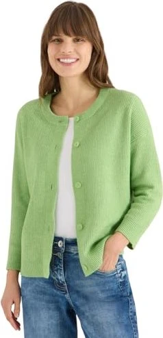 CECIL Kurzer Cardigan Strickjacke bamboo green melange (Damen)
