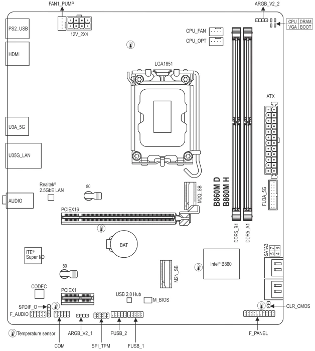 GIGABYTE B860M D (Intel 1851)