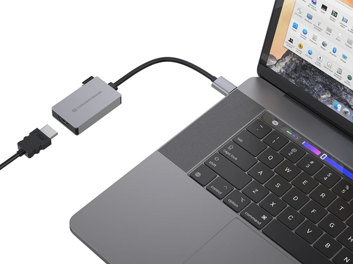Conceptronic ABBY22G USB-A 3.0 [Stecker] auf HDMI 1.4 [Buchse], Adapterkabel, grau, 16cm