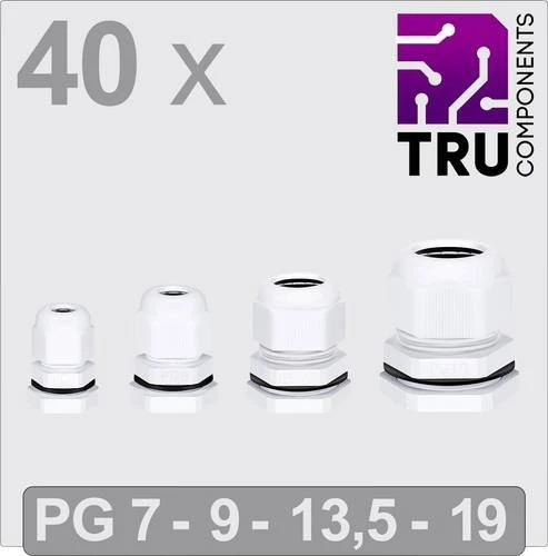 Conrad Electronic TRU Components Kabelverschraubung Polyamid Weiß 40 Stück