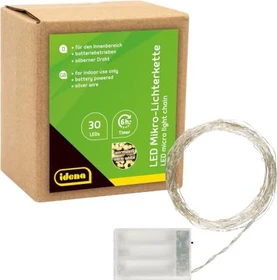 Idena Micro Lichterkette LED 30x warmweiß