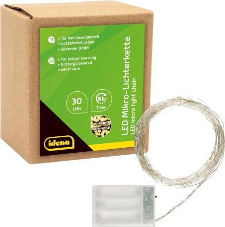 Idena Micro Lichterkette LED 30x warmweiß