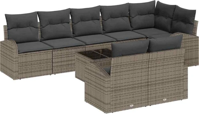 vidaXL Polyrattan Gartensofa Lounge-Set, 9-tlg.
