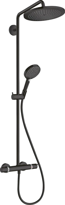 Hansgrohe Croma Select S Showerpipe 280 1jet mit Thermostat und Handbrause Raindance Select S 120 3jet mattschwarz