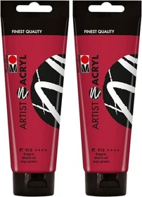 Marabu Artist Acryl Acrylfarbe, krapprot, 120ml