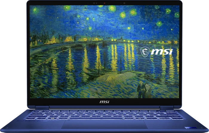 MSI Prestige 14 Flip AI+ Starry Night Over the Rhone-273N, Star Blue, Core Ultra X9 378H, 32GB RAM, 1TB SSD, DE, Vincent van Gogh Edition