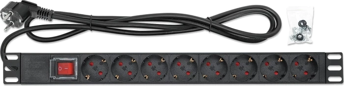 Intellinet 19" Steckdosenleiste, 1HE, 8-fach, 230V, 2m